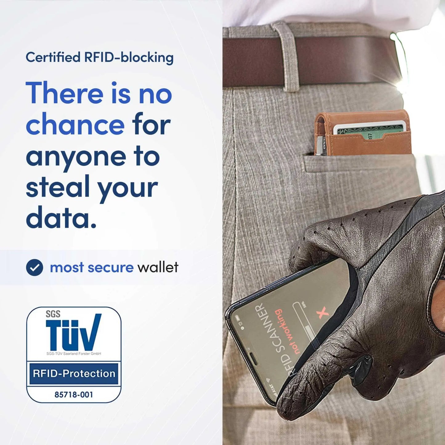 TRAVANDO Mens Slim Wallet with Money Clip, RFID Blocking, Carbon Design, Stylish and Secure.