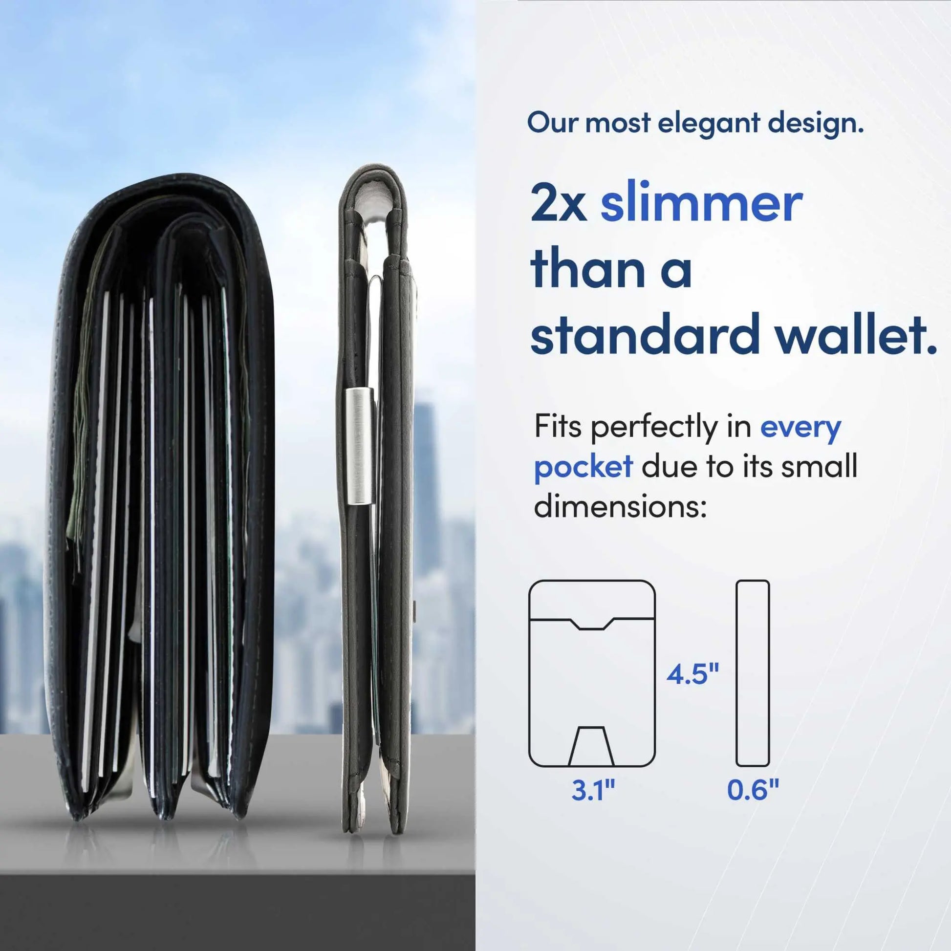TRAVANDO Mens Slim Wallet with Money Clip, RFID Blocking, 11 Card Pockets, Carbon Design, Fits in Pocket.