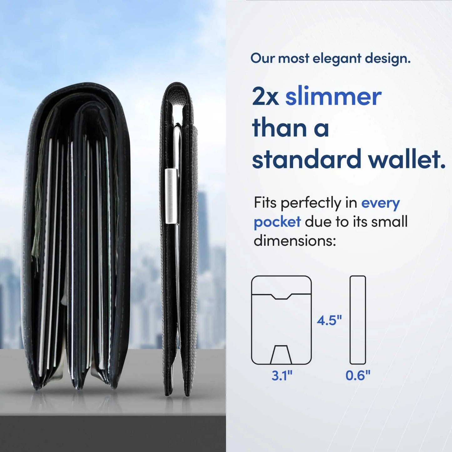 TRAVANDO Mens Slim Wallet with Money Clip, RFID Blocking Bifold, Carbon Design, 11 Card Pockets