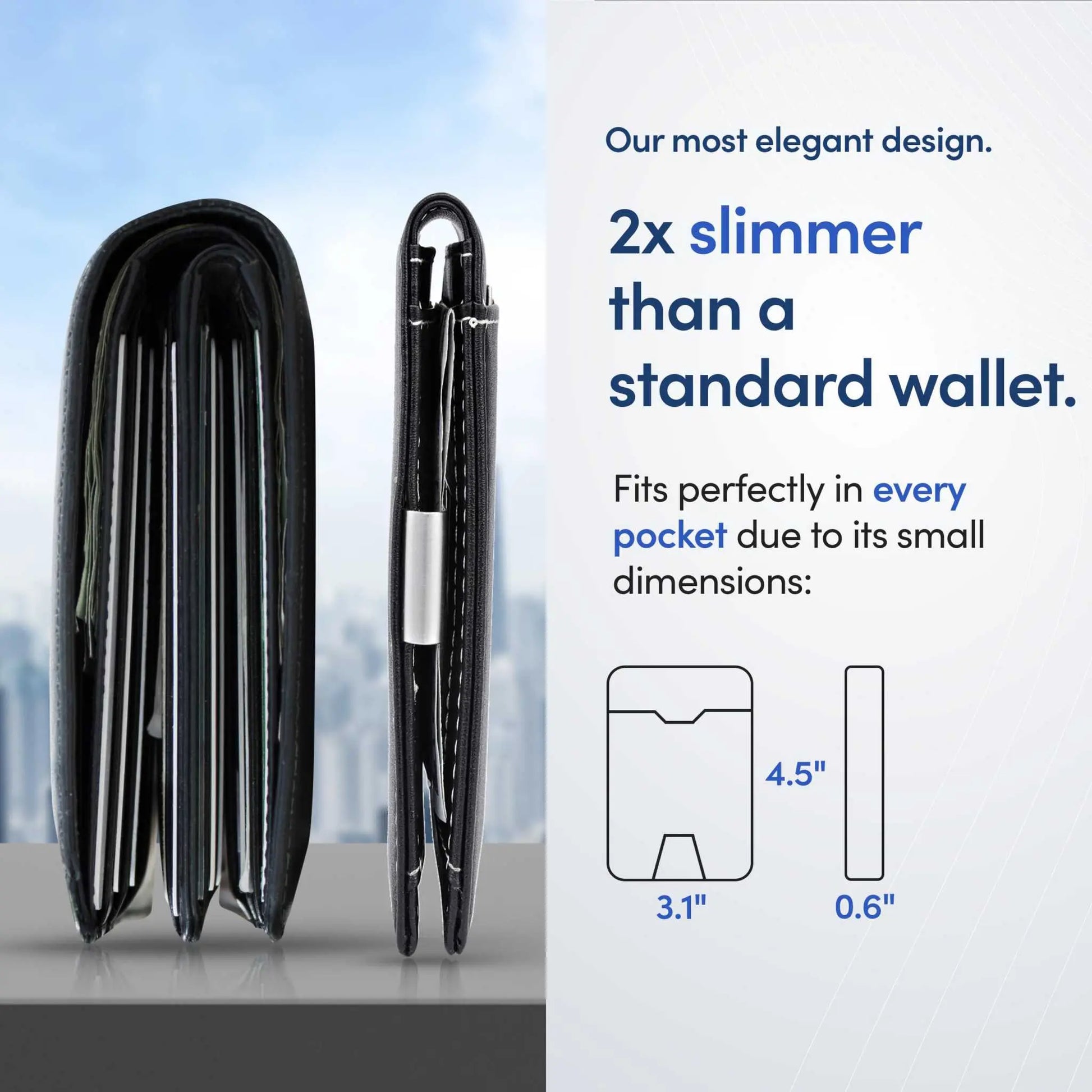 TRAVANDO Mens Slim Wallet with RFID blocking, money clip, and 11 card pockets, designed for style and security.