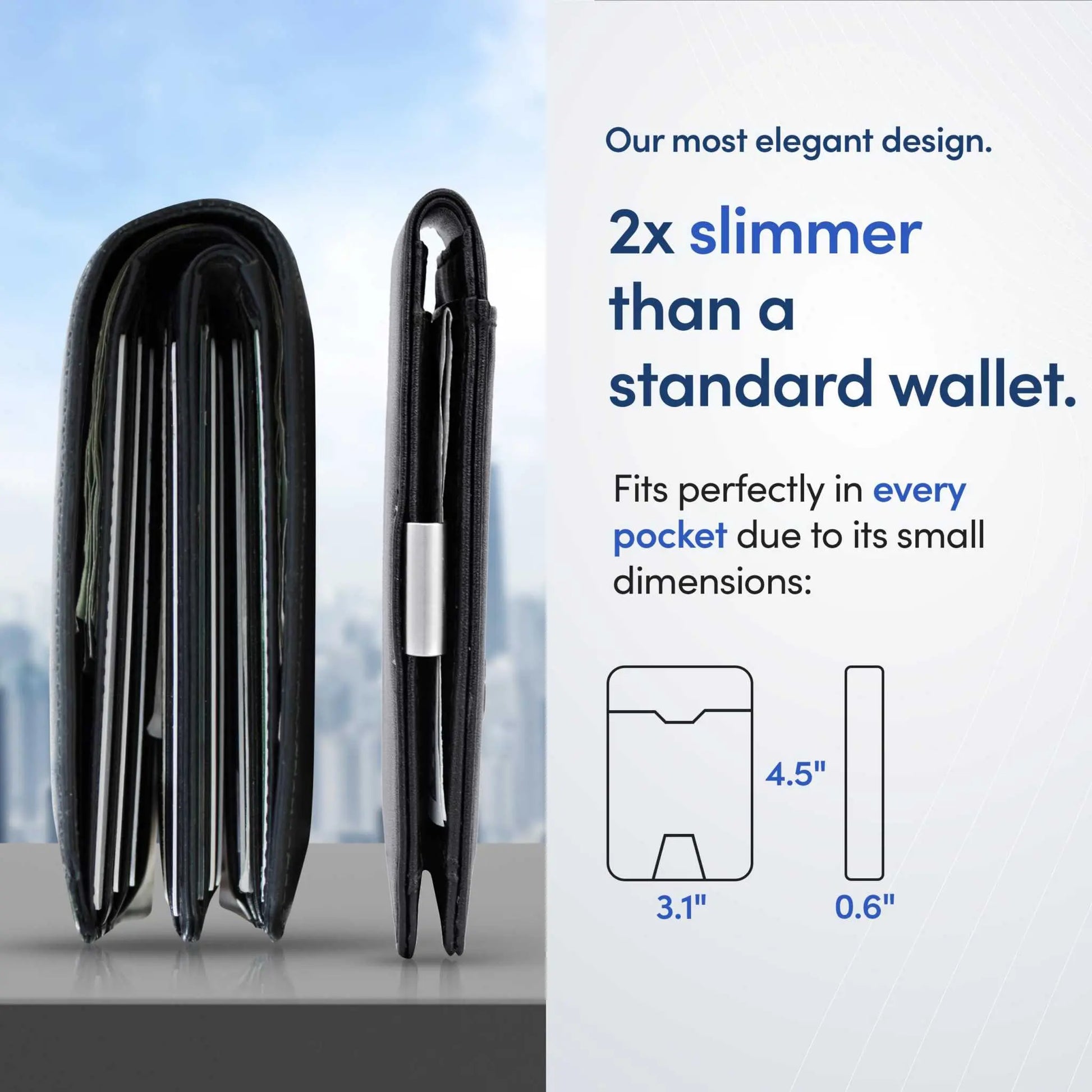 TRAVANDO Mens Slim Wallet with Money Clip, RFID Blocking Bifold, Compact Design