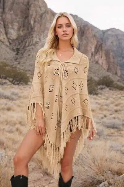 knit cover up dress - front2 beige