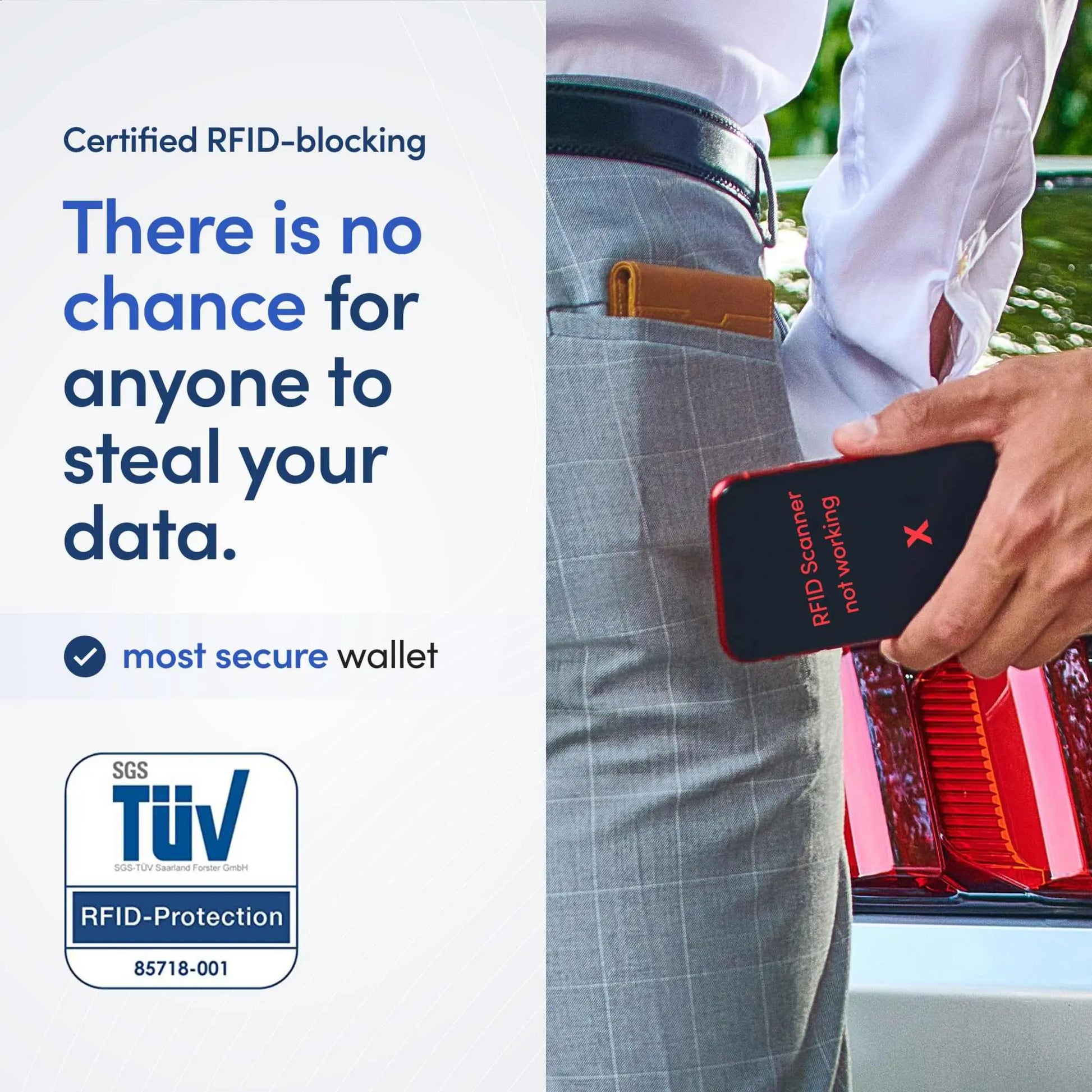 TRAVANDO Mens Slim Wallet with RFID blocking and money clip.