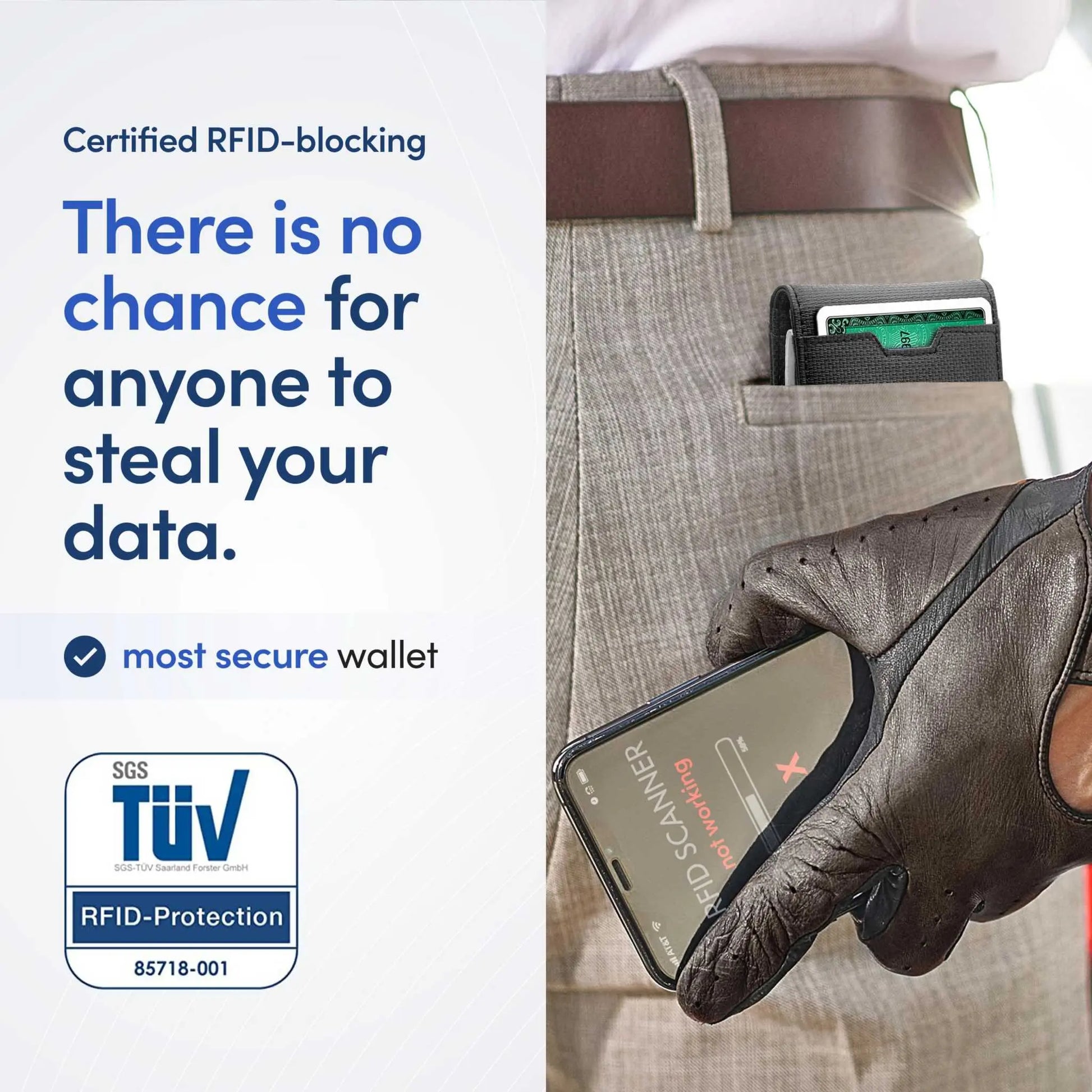 TRAVANDO Mens Slim Wallet with RFID Blocking and Money Clip in Pocket