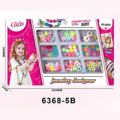 DIY Handmade Gift Box for Kids featuring colorful bead-making toy set for creative jewelry crafting.