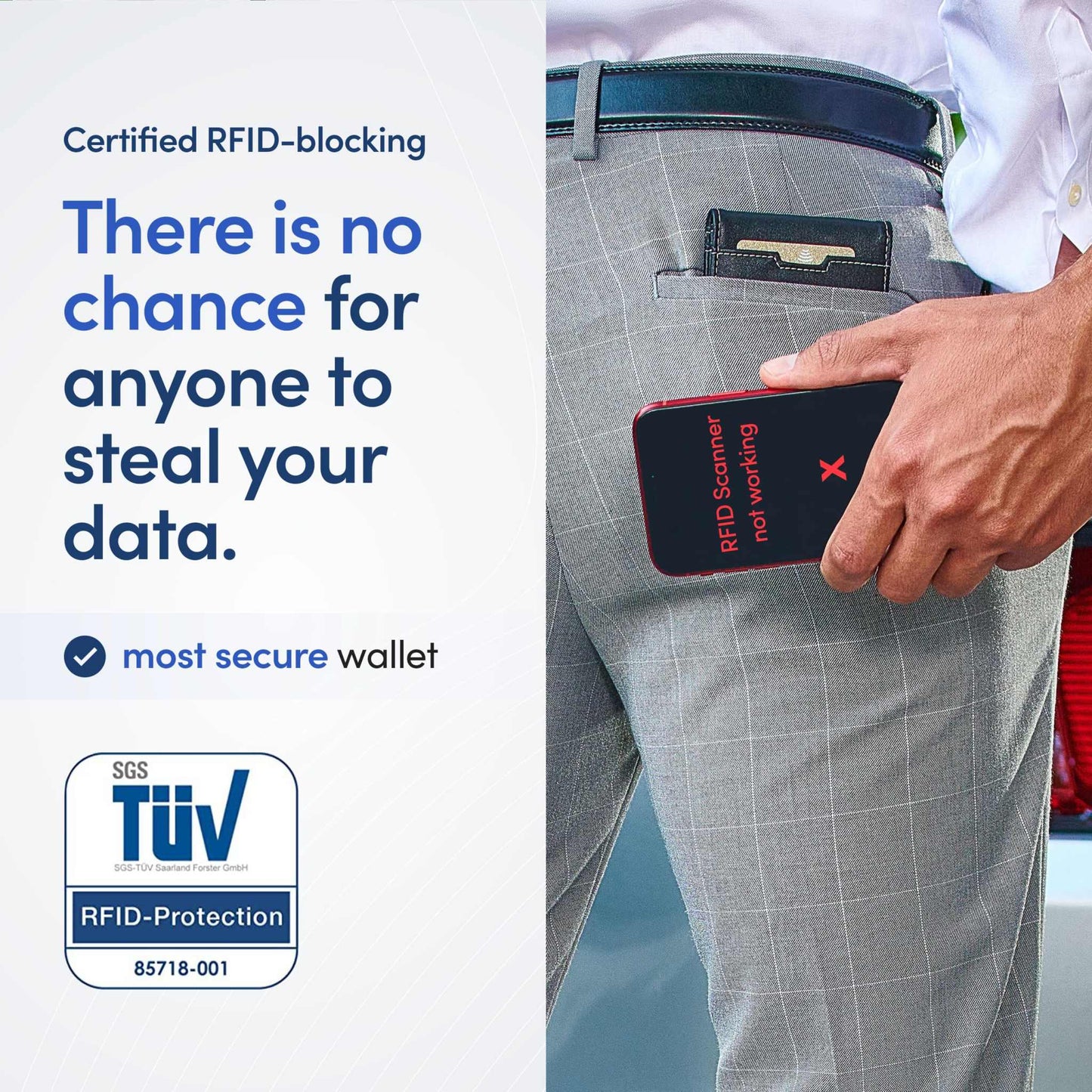 TRAVANDO Mens Slim Wallet with Money Clip AUSTIN, carbon design, RFID-blocking, 11 card pockets, stylish and secure.