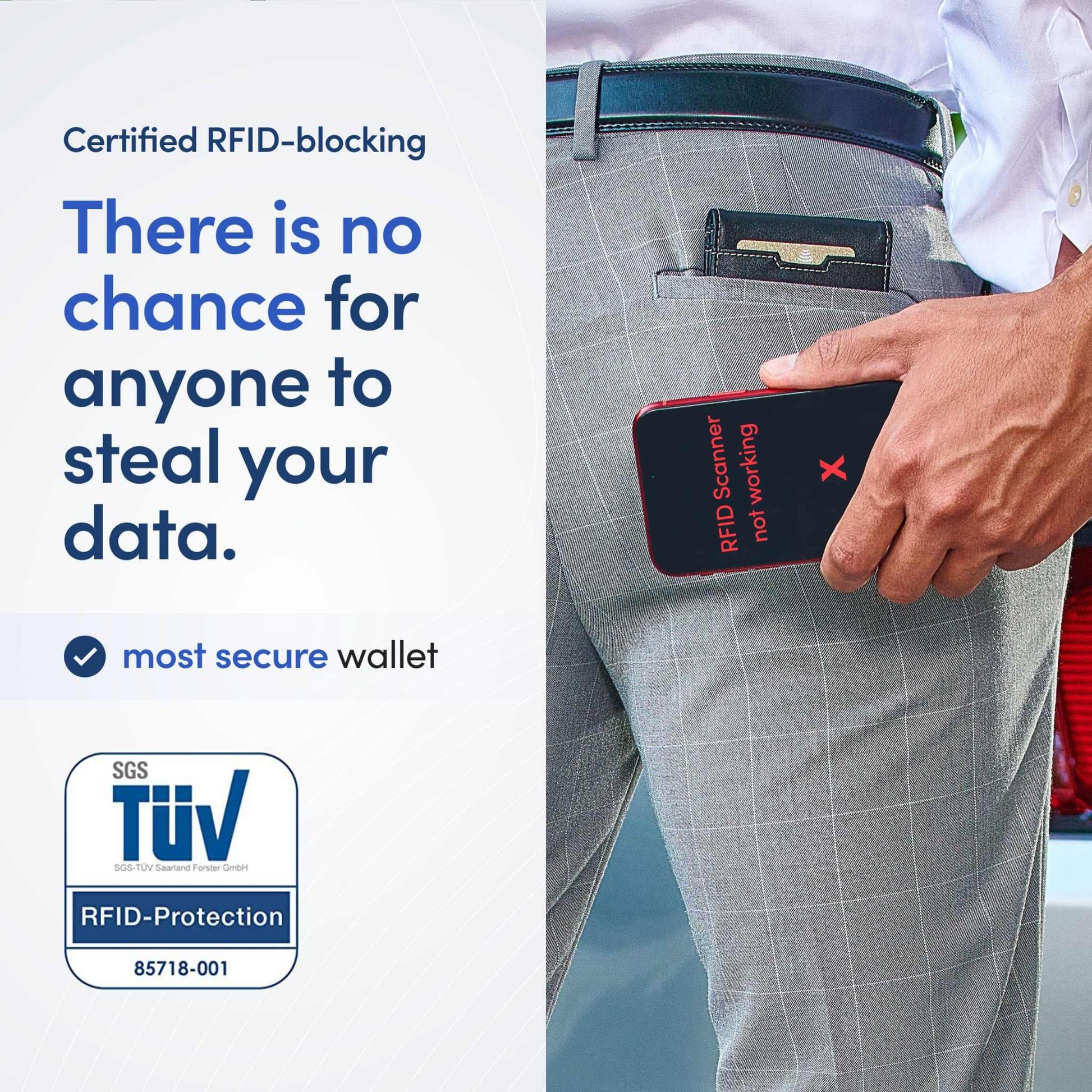 TRAVANDO Mens Slim Wallet with Money Clip AUSTIN, carbon design, RFID-blocking, 11 card pockets, stylish and secure.