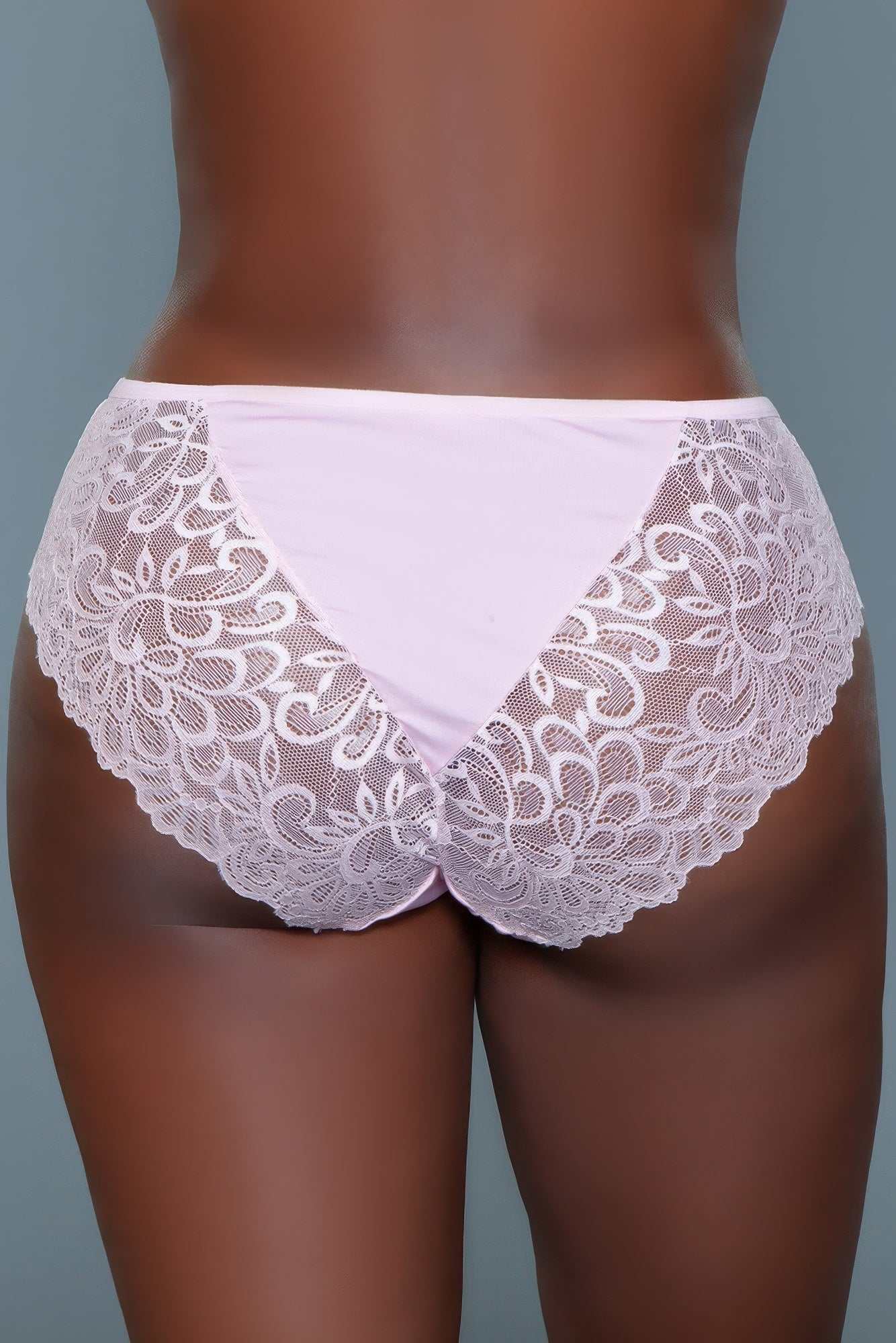 Tracy Brief 3-Pack featuring pink lace contrast and scalloped hem detail.