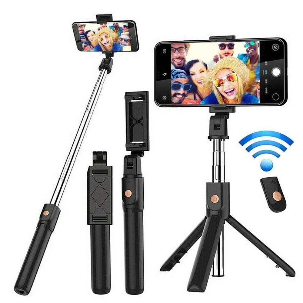 Bluetooth Phone Stand Selfie Tripod Telescopic Stick Remote Monopod Extendable ...