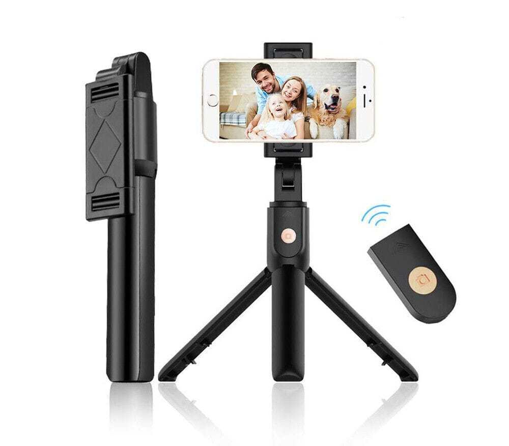 Bluetooth Phone Stand Selfie Tripod Telescopic Stick Remote Monopod Extendable ...