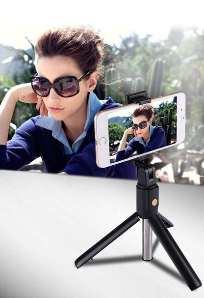 Bluetooth Phone Stand Selfie Tripod Telescopic Stick Remote Monopod Extendable ...