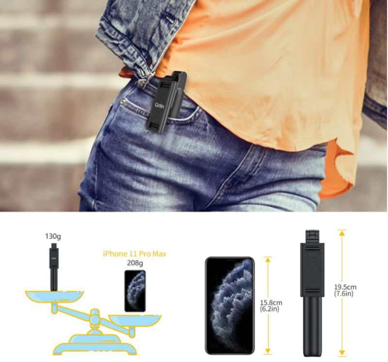 Bluetooth Phone Stand Selfie Tripod Telescopic Stick Remote Monopod Extendable ...