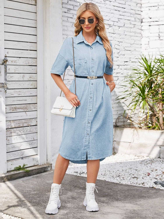 Button Up Denim Dress