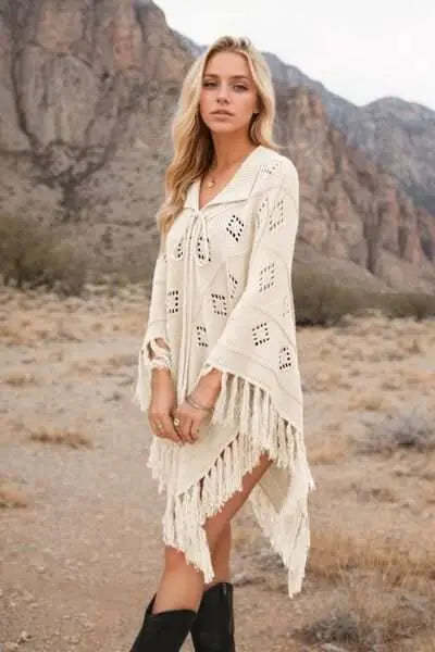 knit cover up dress - front5 white