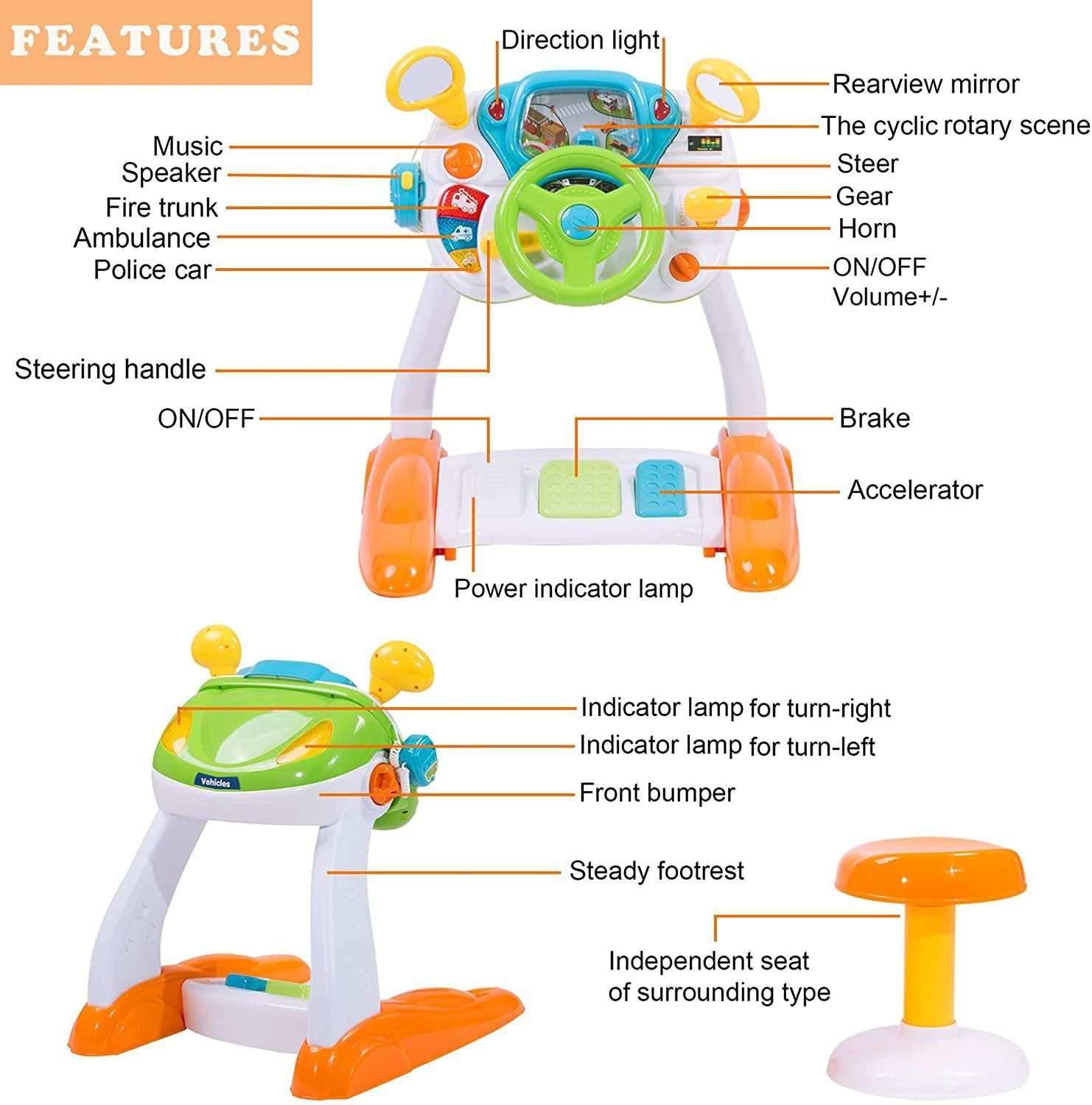 Driving Steering Wheel Toy for Toddlers