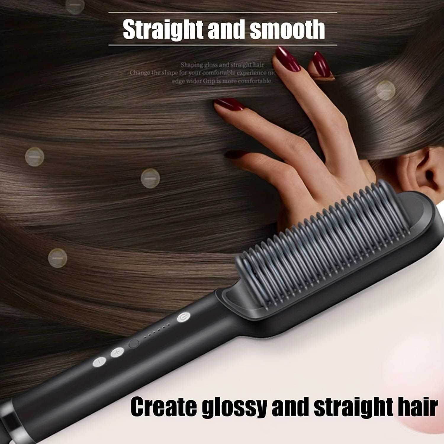 Electric Hair Straightener and Curls Brush, Hot Comb ...