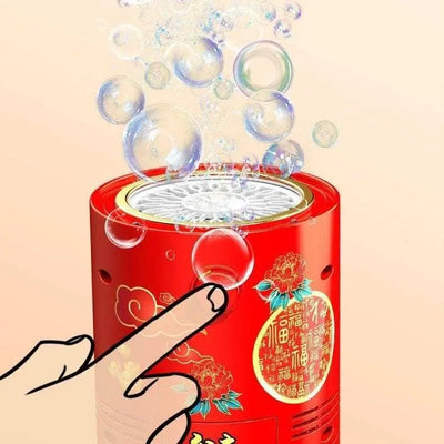 Fireworks Bubble Machine With 80ml Bubble Solution, Portable Automatic Bubble Machine With Lights And Closeable Music, Bubble Maker Toys For Kids Outside Activities Parties Wedding Christmas