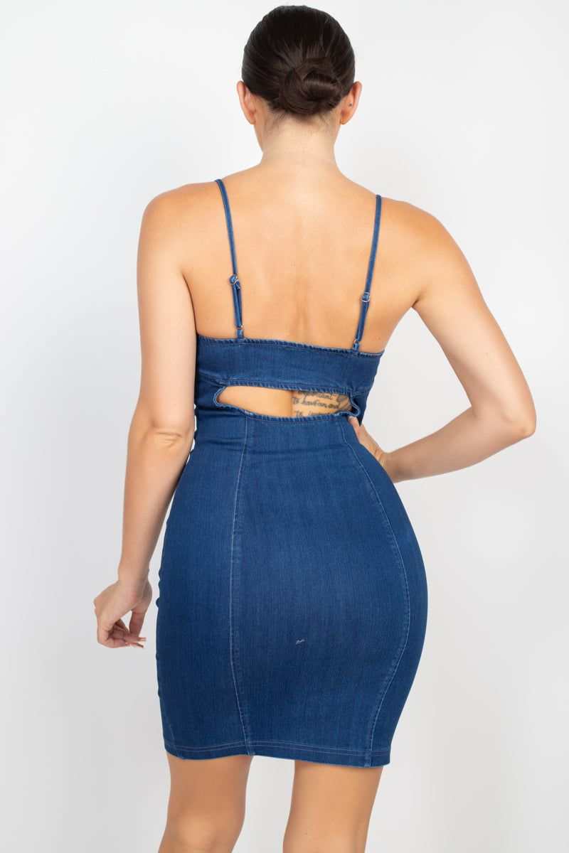 Front Button Denim Dress