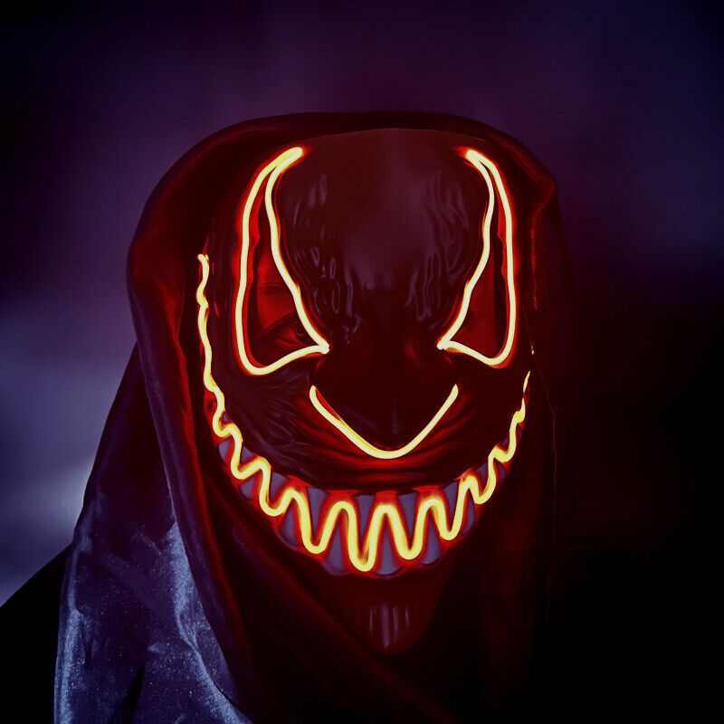 Halloween Clubbing Light Up LED Mask Costume Rave Cosplay Party Purge 3 Modes