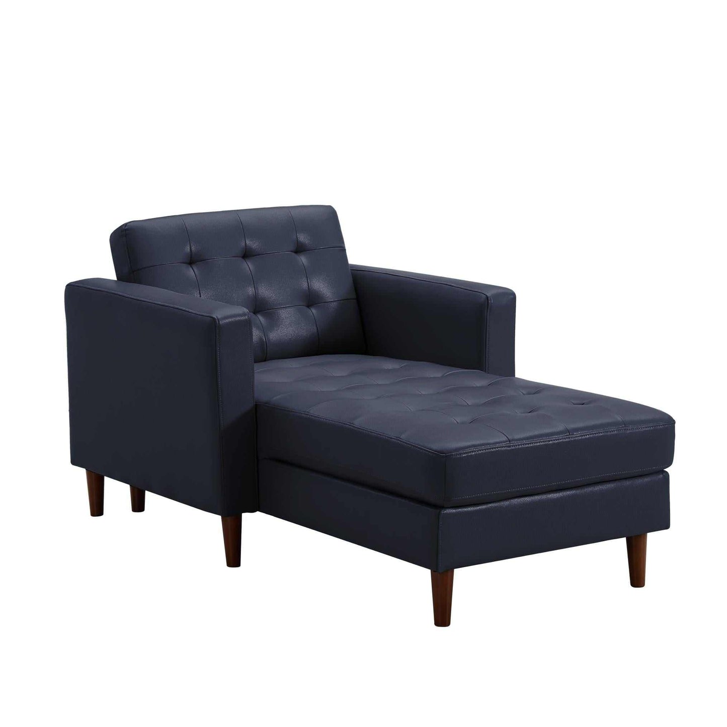 Blue Leather Sofa with U-shape