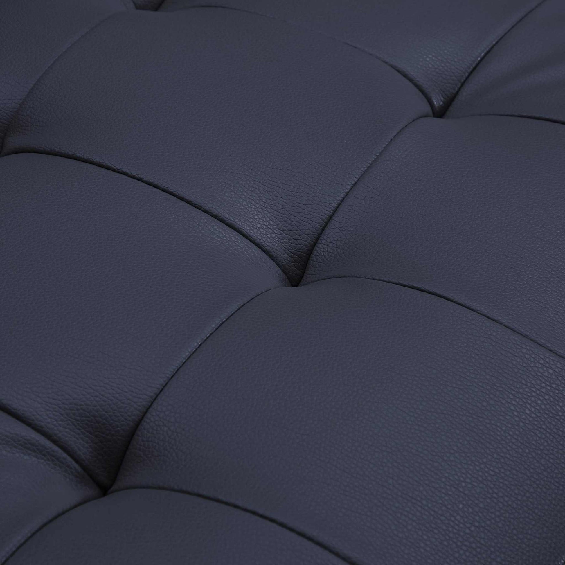 Blue Leather Sofa with U-shape