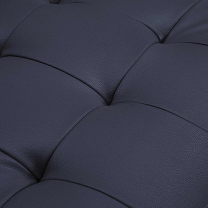 Blue Leather Sofa with U-shape