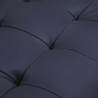 Blue Leather Sofa with U-shape