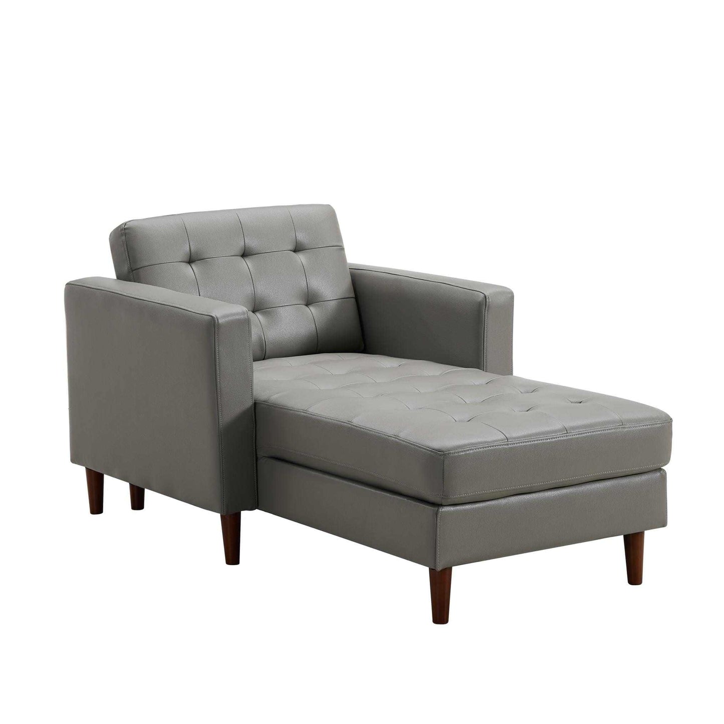 Dark Gray Leather Sofa with U-shape