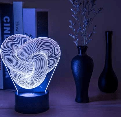 LED 3D Night Light Colorful Table Lamp ...