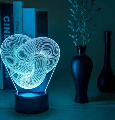 LED 3D Night Light Colorful Table Lamp ...