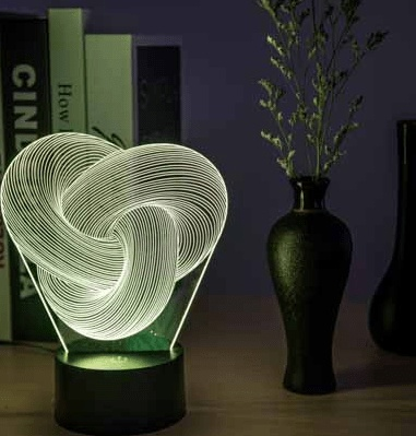 LED 3D Night Light Colorful Table Lamp ...