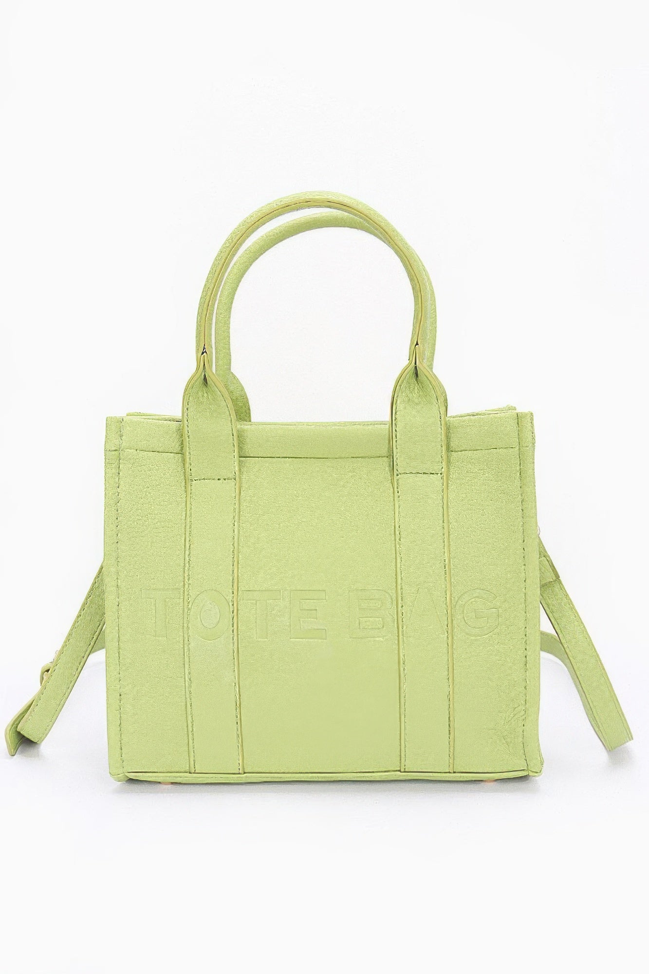 Lemon faux leather tote with top handle – stylish women's tote bag