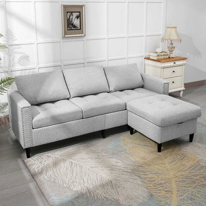 Living Room Furniture Set, L Shaped  Sofa