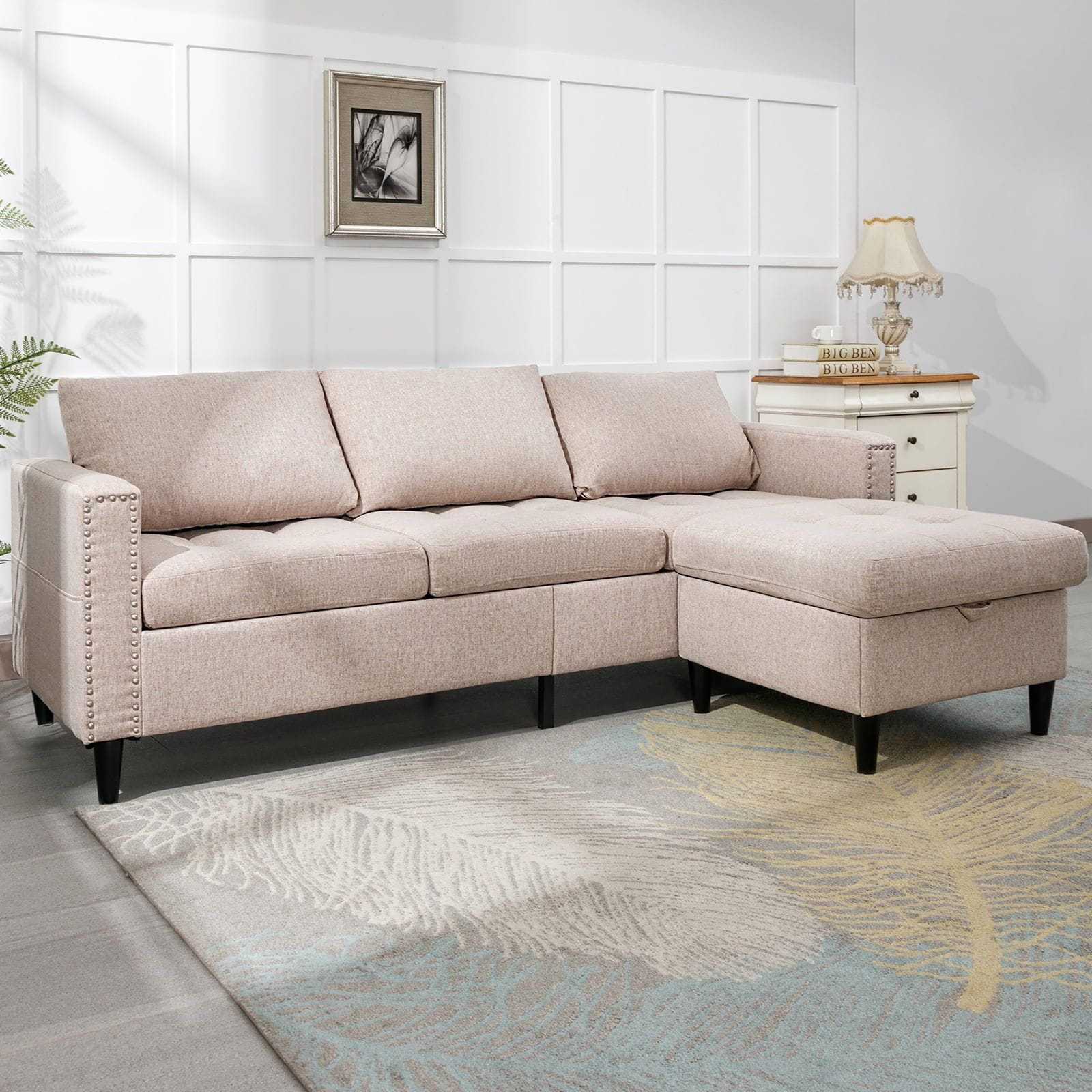 Living Room Furniture Set, L Shaped  Sofa