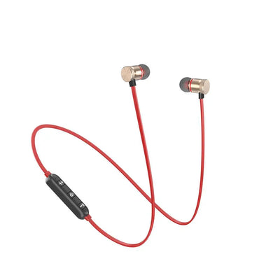 Wireless magnetic in-ear Bluetooth stereo earphones in random colors with ergonomic design and high sensitivity microphone.