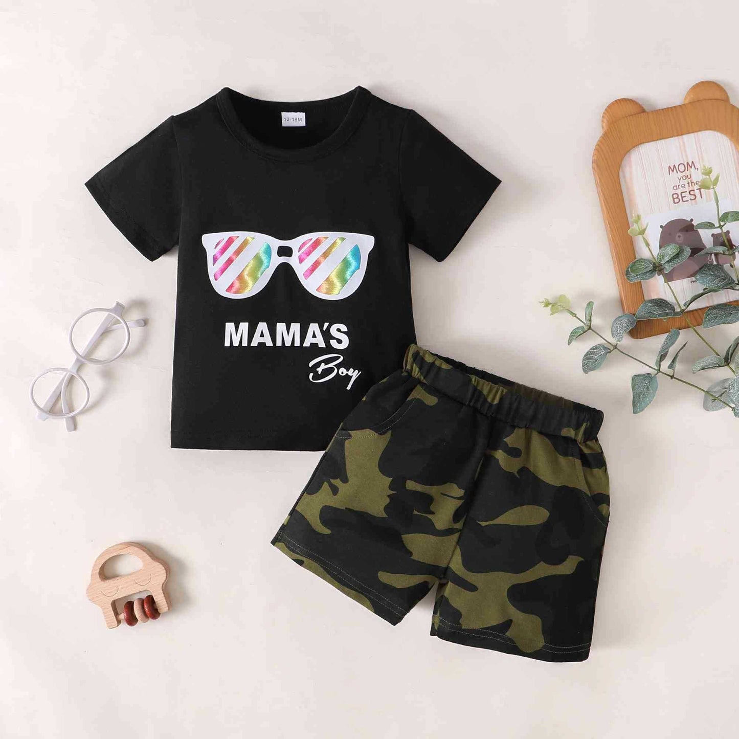 Boy Camouflage T-Shirt and Shorts Set