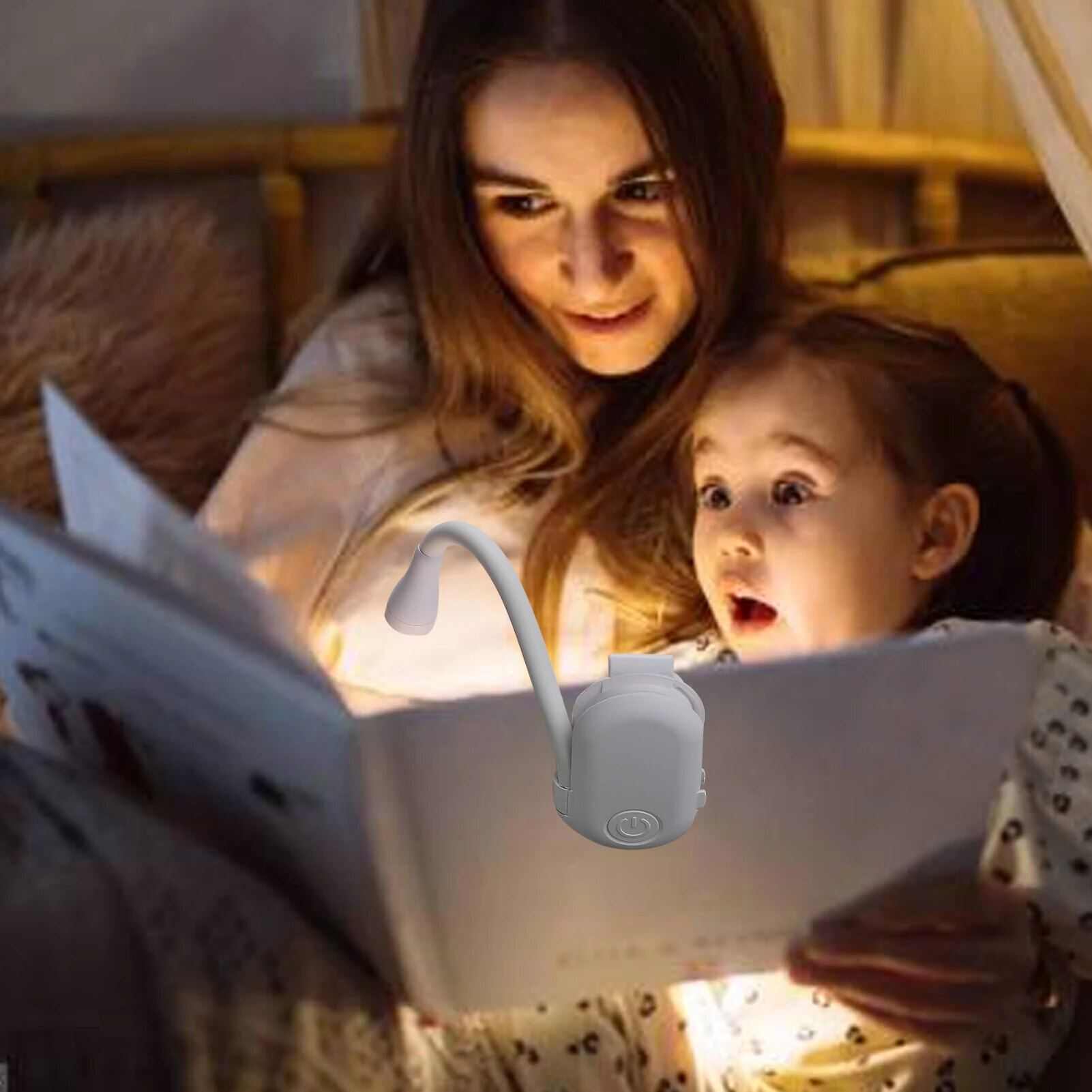 Mini LED Night Light with Adjustable Clip-On Desk or Book