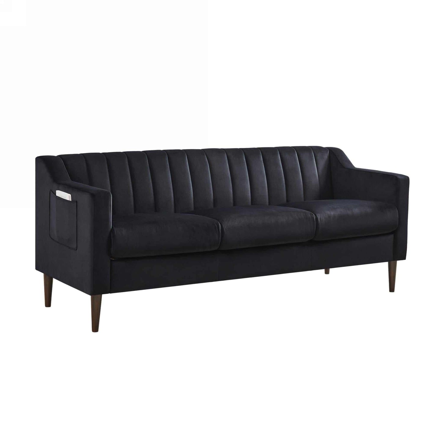 Black Modern Sofa Couch with Velvet