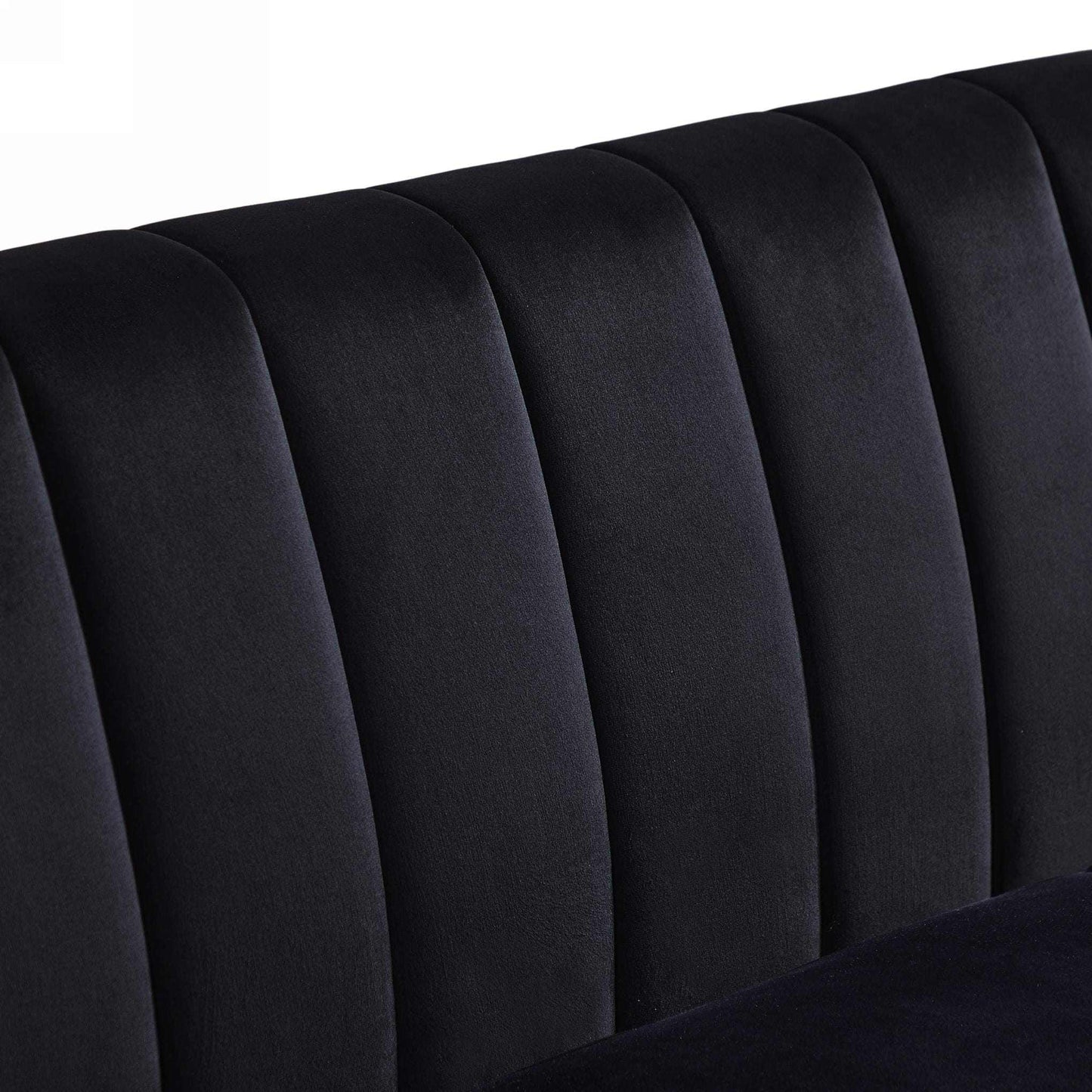 Black Modern Sofa Couch with Velvet