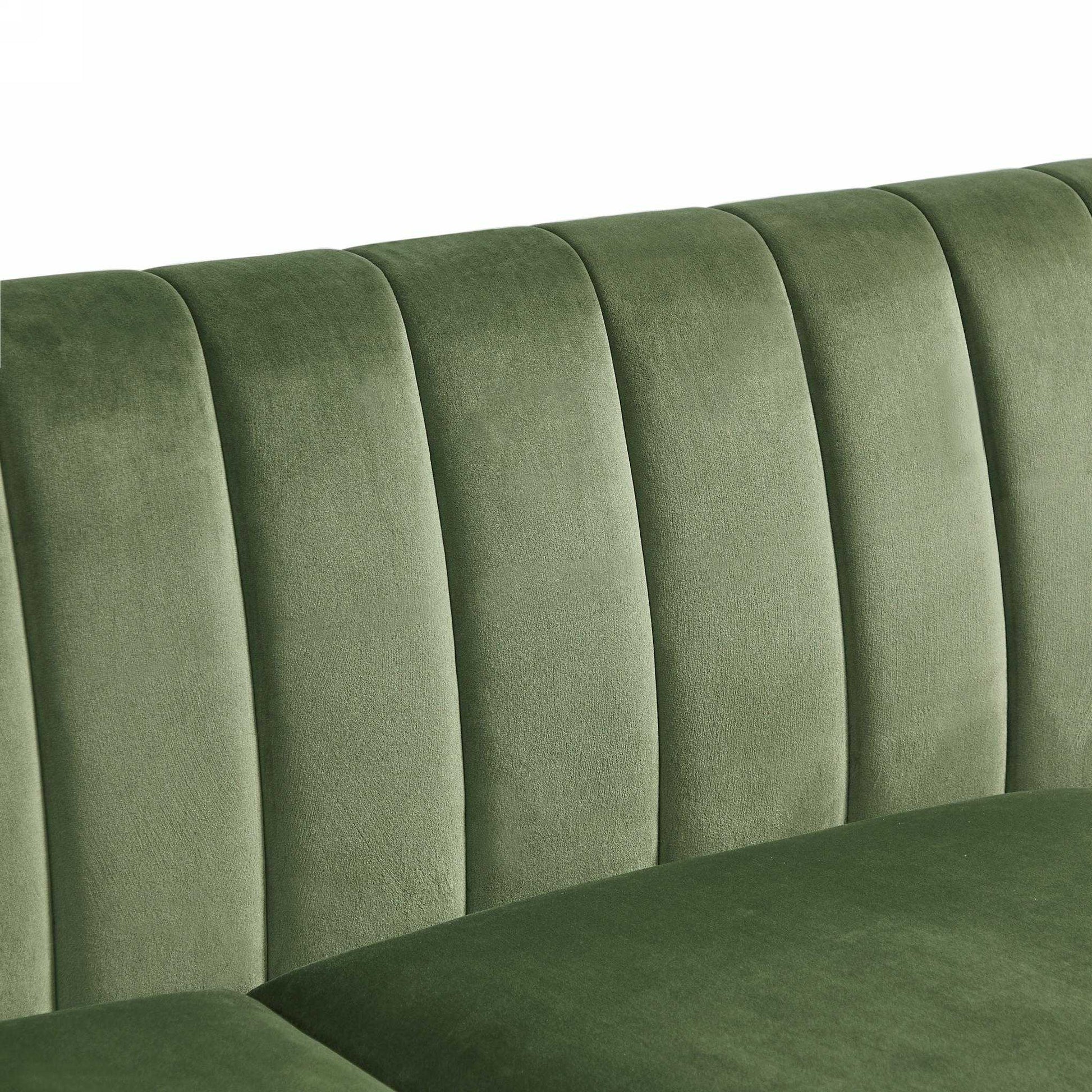 Green Modern Sofa Couch with Velvet