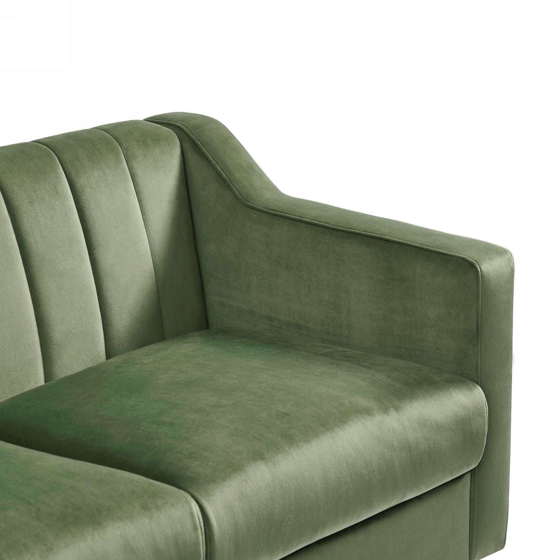 Green Modern Sofa Couch with Velvet