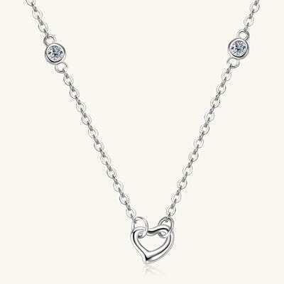 Moissanite 925 Sterling Silver Necklace Heart