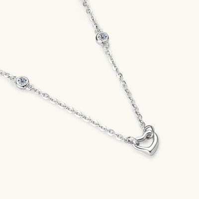 Moissanite 925 Sterling Silver Necklace Heart