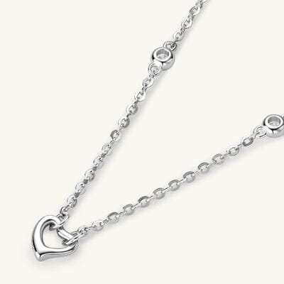 Moissanite 925 Sterling Silver Necklace Heart