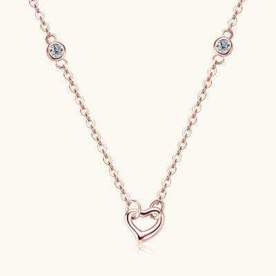 Moissanite 925 Sterling Silver Necklace Heart