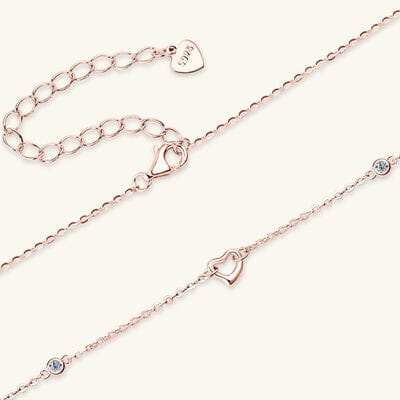 Moissanite 925 Sterling Silver Necklace Heart