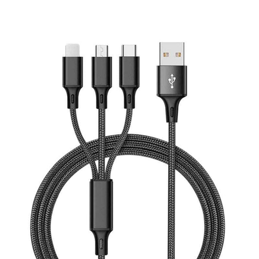 Multi charging USB Cable 3 in 1 For IPhone XS Max XR X 8 7 and Android and Type C Mobile Phones ...