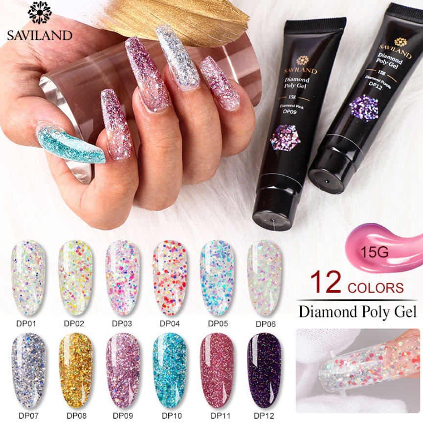 Nail Diamond Poly Gel 12 Colors ...