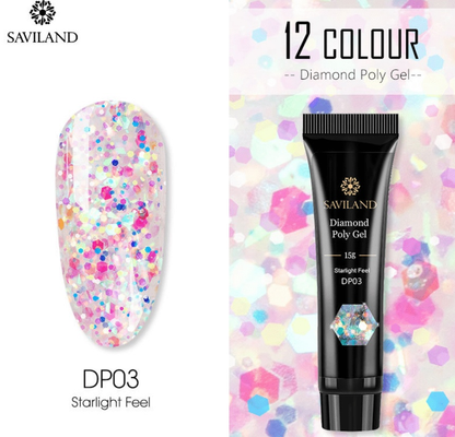 Nail Diamond Poly Gel 12 Colors ...