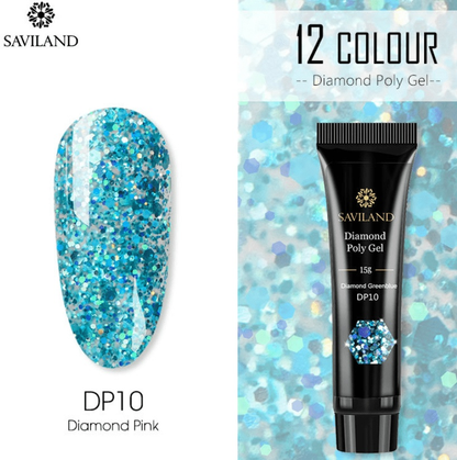 Nail Diamond Poly Gel 12 Colors ...